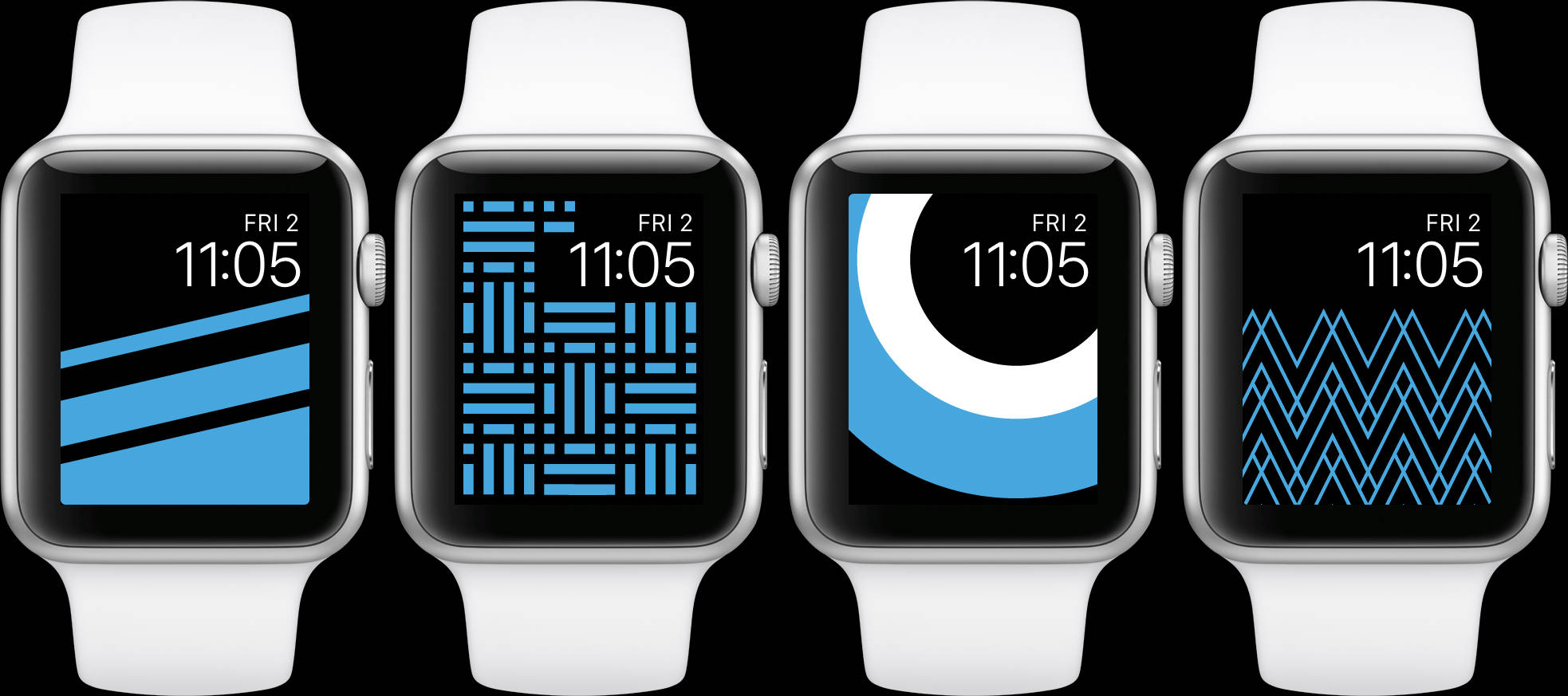 อินเทอร์เฟซธีมสีน้ำเงิน Apple Watch วอลเปเปอร์