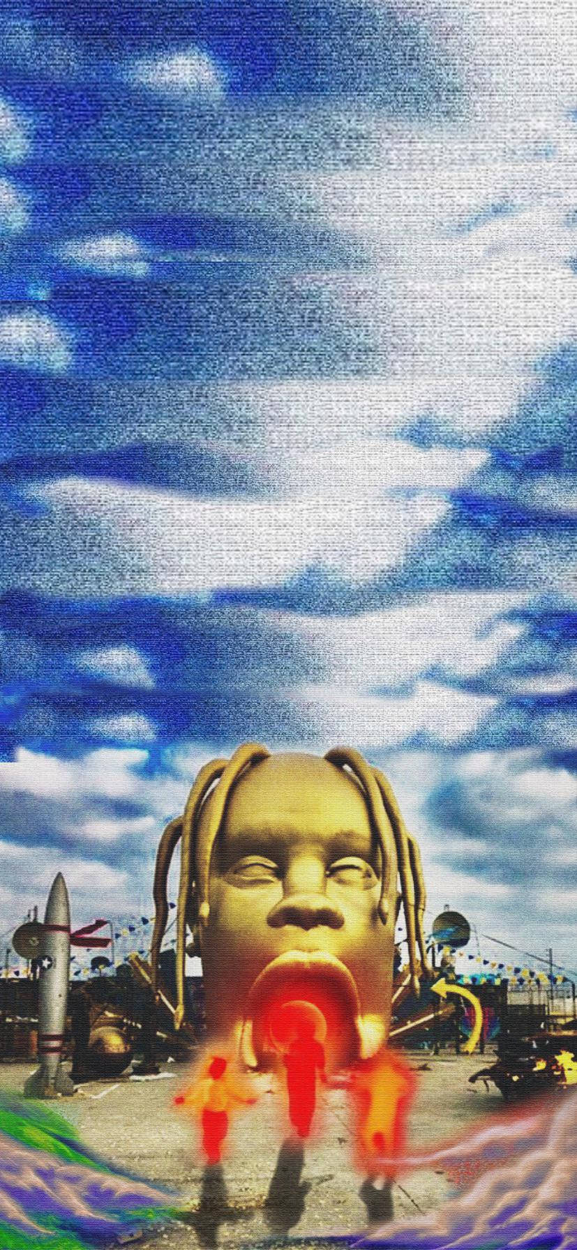 Astroworld ภาพศิลปะ iPhone คนเดิน วอลเปเปอร์