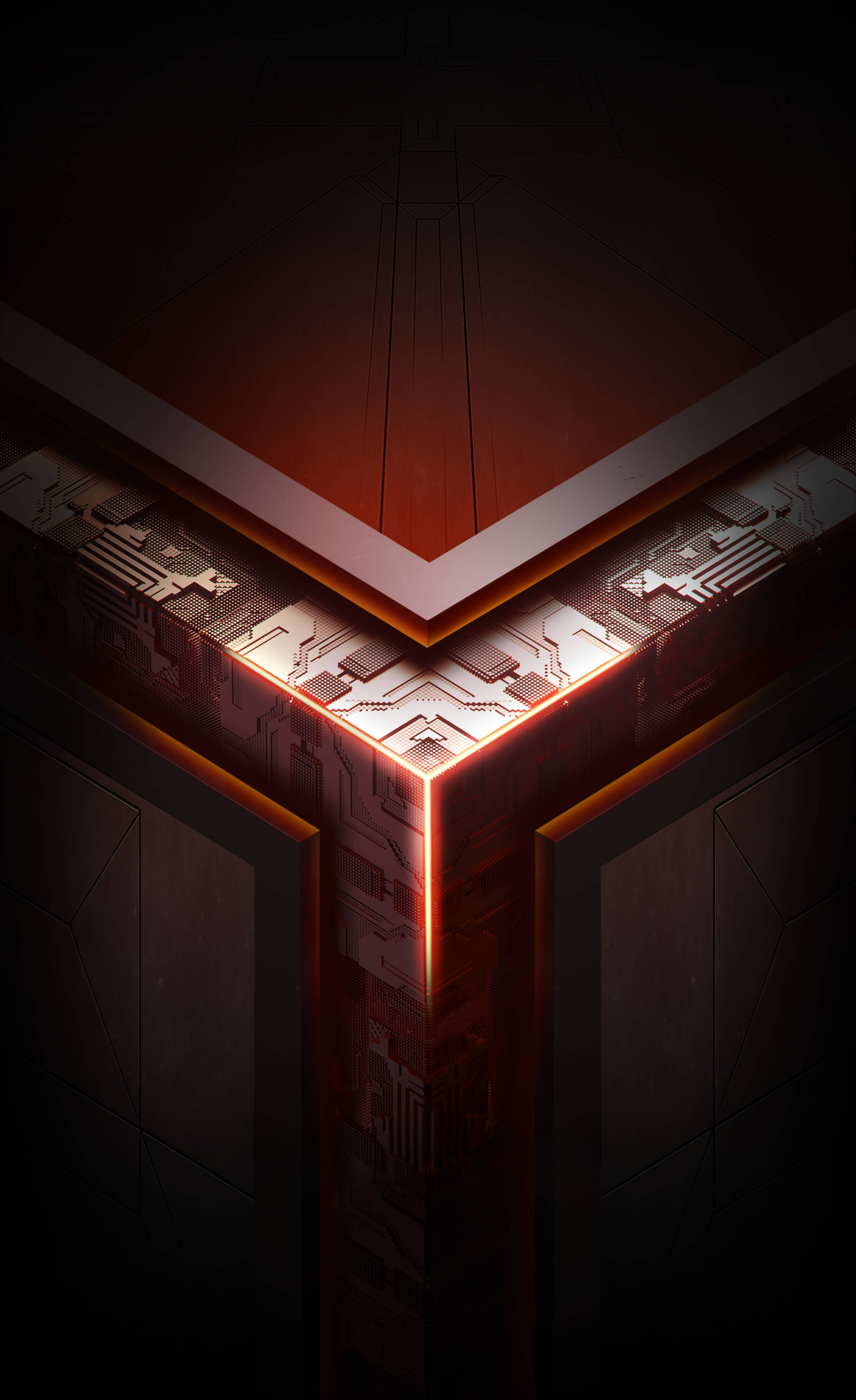 โลโก้โทรศัพท์ Asus ROG สีแดง วอลเปเปอร์