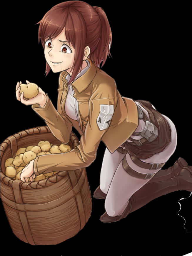 ตัวละคร Attack on Titan กับมันฝรั่ง วอลเปเปอร์