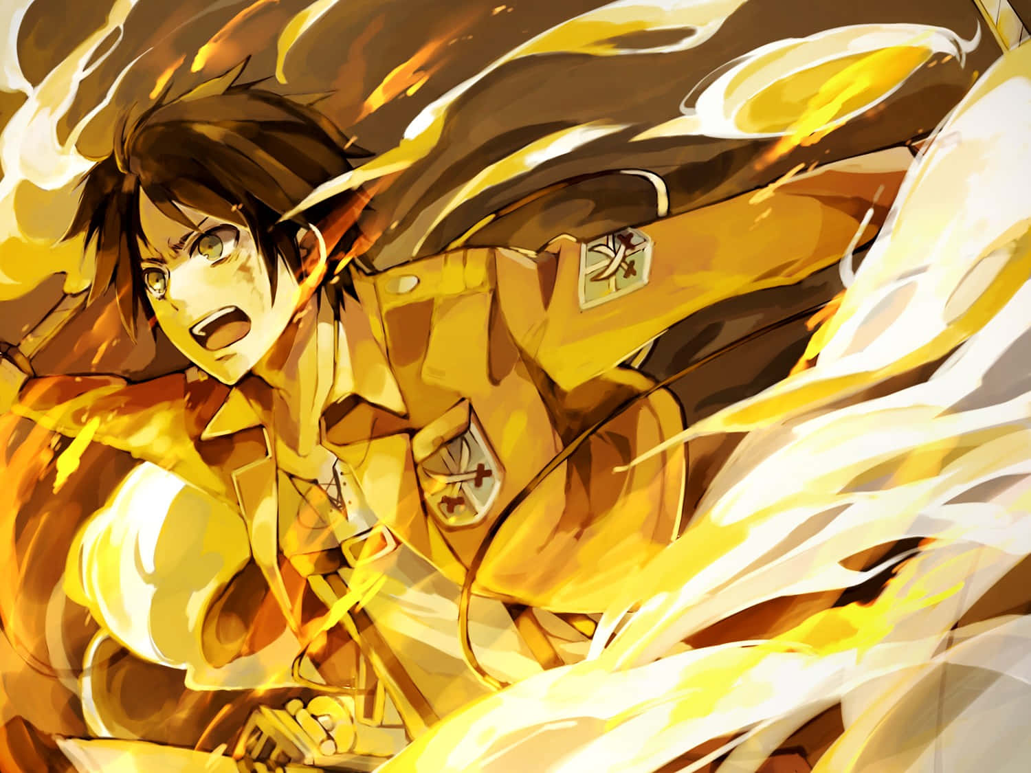 Attack On Titan อนิเมะ เอเรน เยเกอร์ ไฟ วอลเปเปอร์