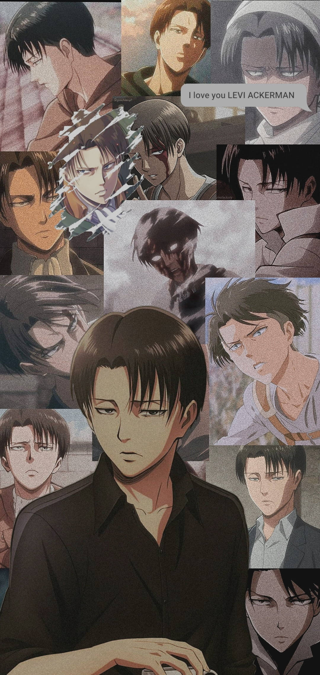 Attack On Titan ตัวละคร Levi โคลลาจ วอลเปเปอร์