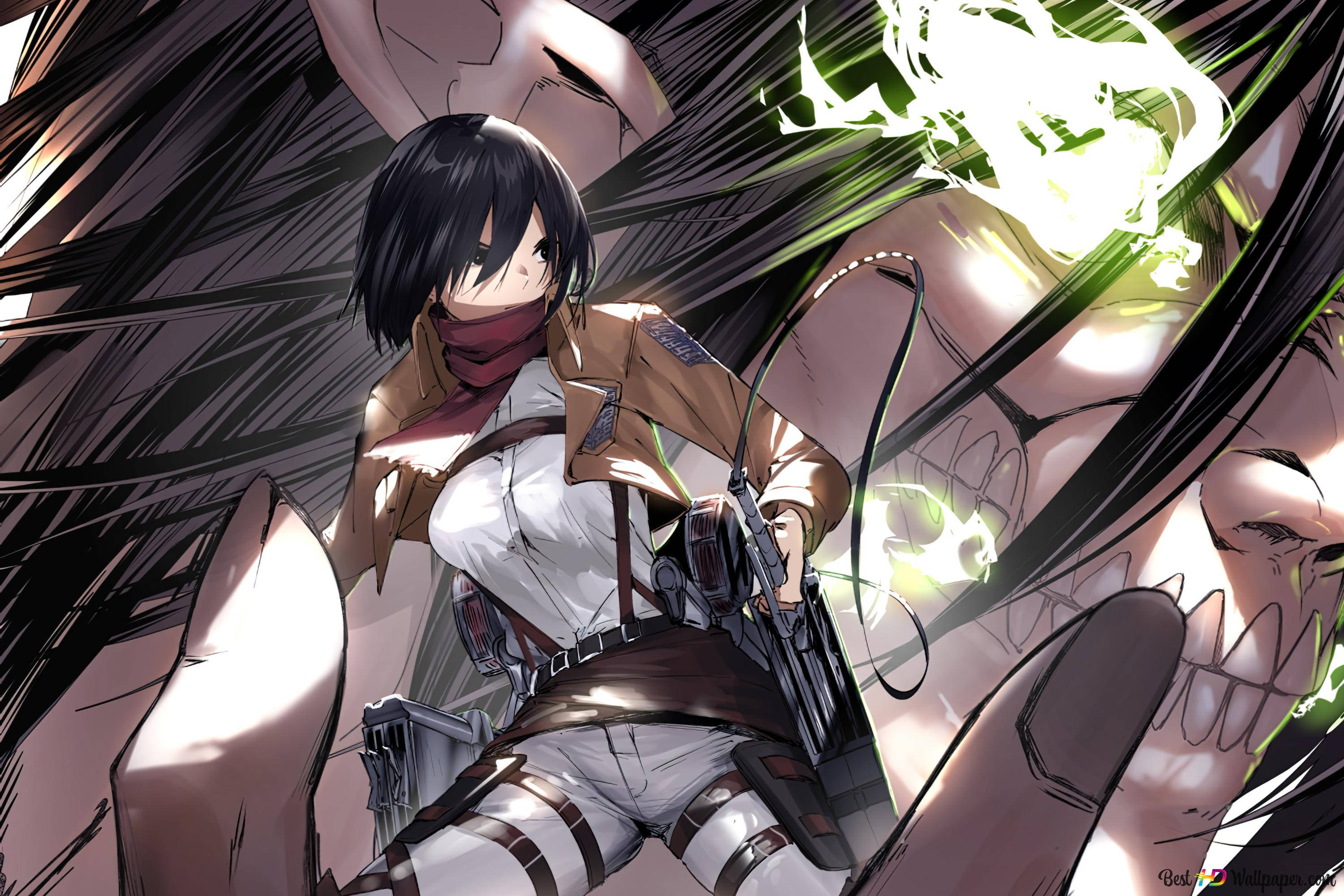 Attack On Titan ภาคไททัน เอเรนอุ้มมิคาสะ วอลเปเปอร์
