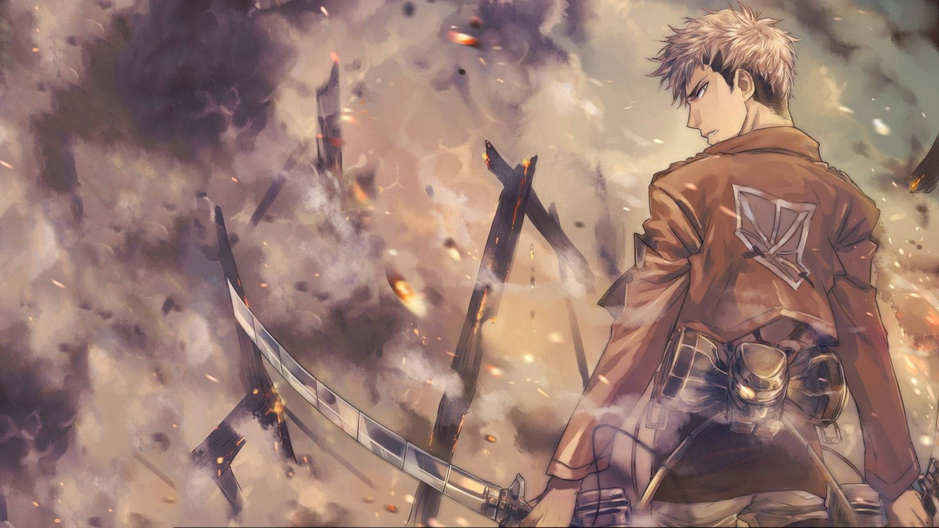 จีน เคิร์สไตน์ผู้กล้าหาญในชุดยูนิฟอร์ม Attack on Titan วอลเปเปอร์