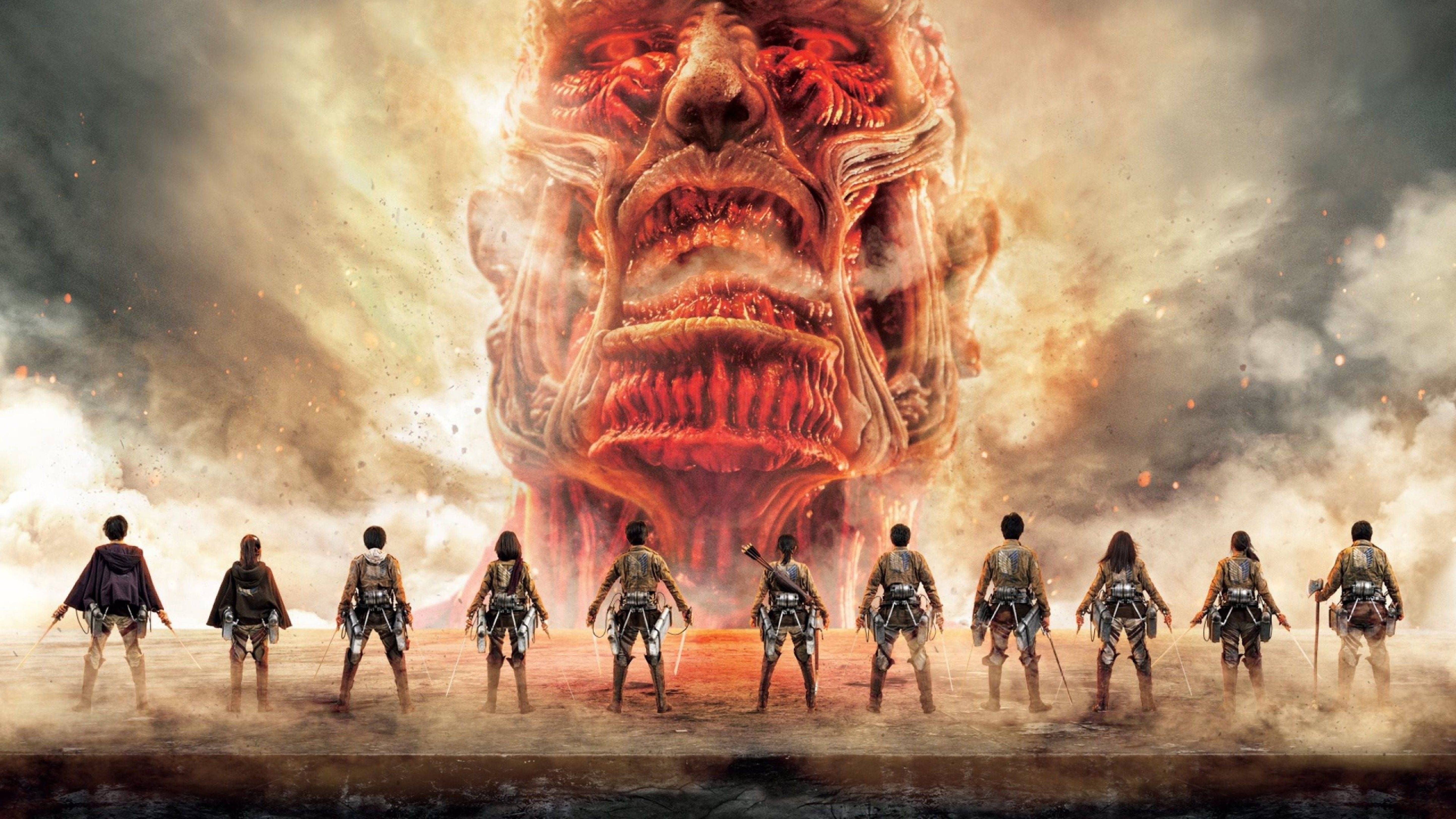Attack On Titans 4K ใบหน้าของไททัน วอลเปเปอร์