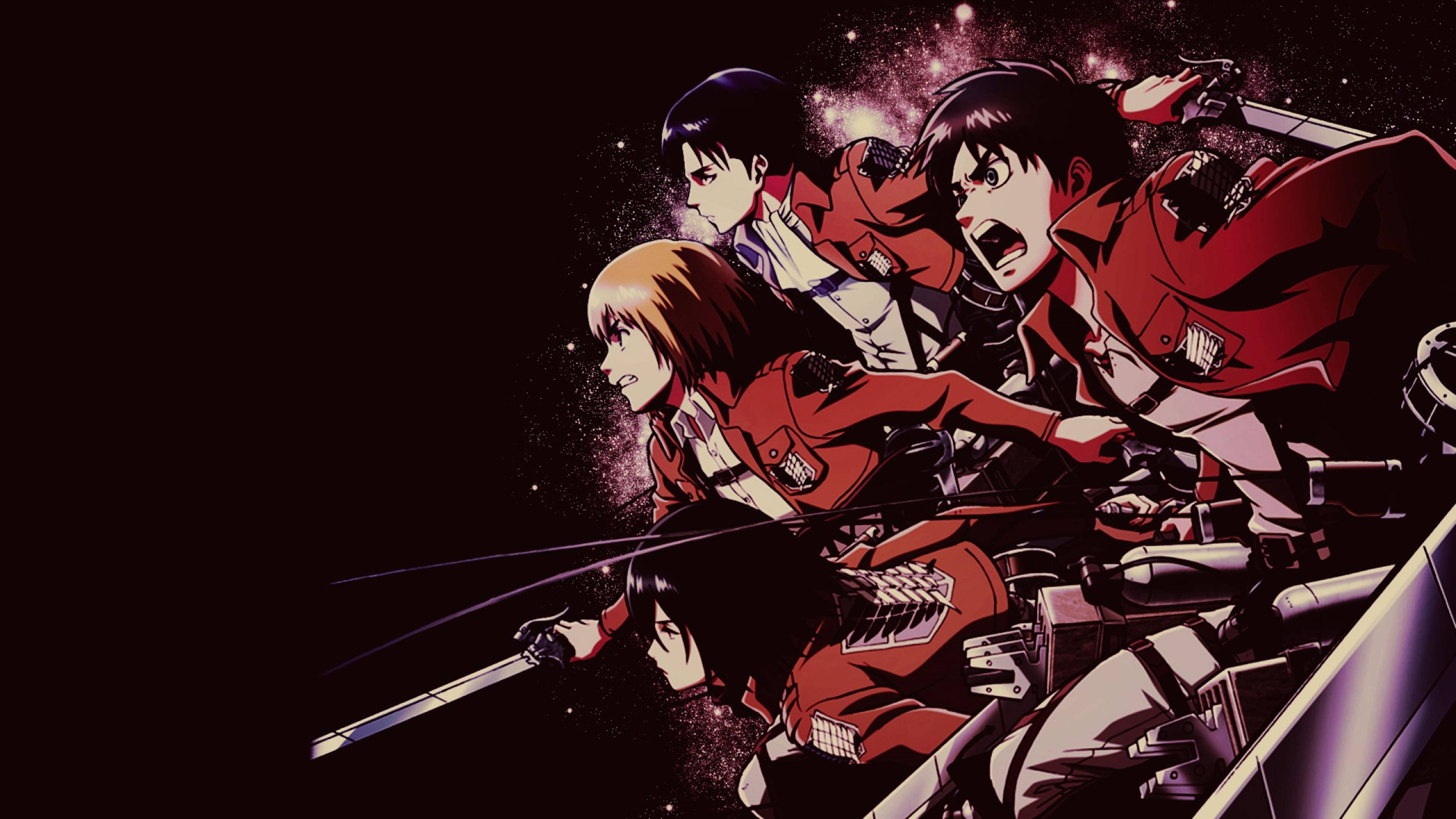 โปสเตอร์ดำ Attack On Titans 4K วอลเปเปอร์