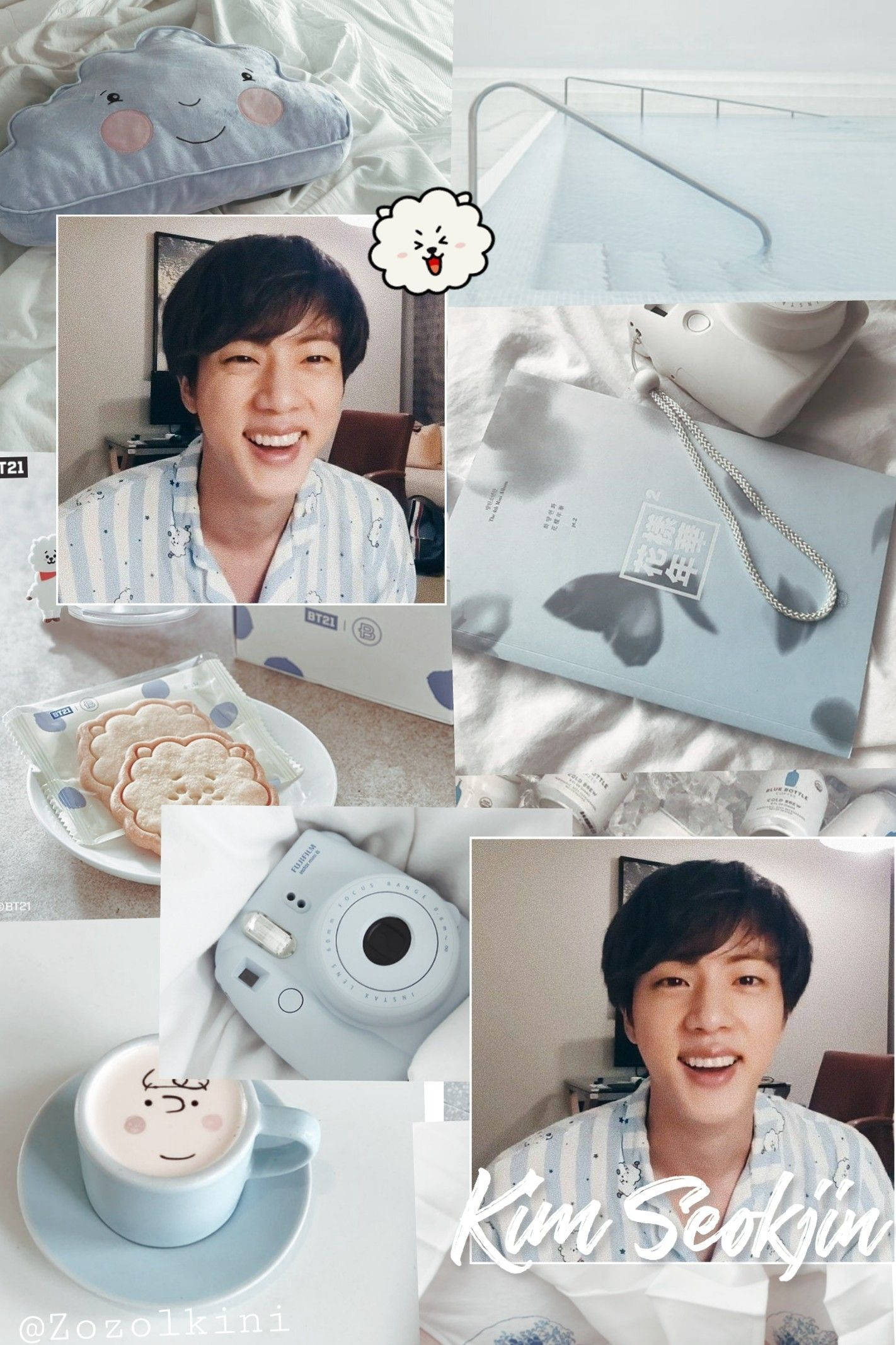 Baby Blue BTS จิน สุนทรียภาพ วอลเปเปอร์