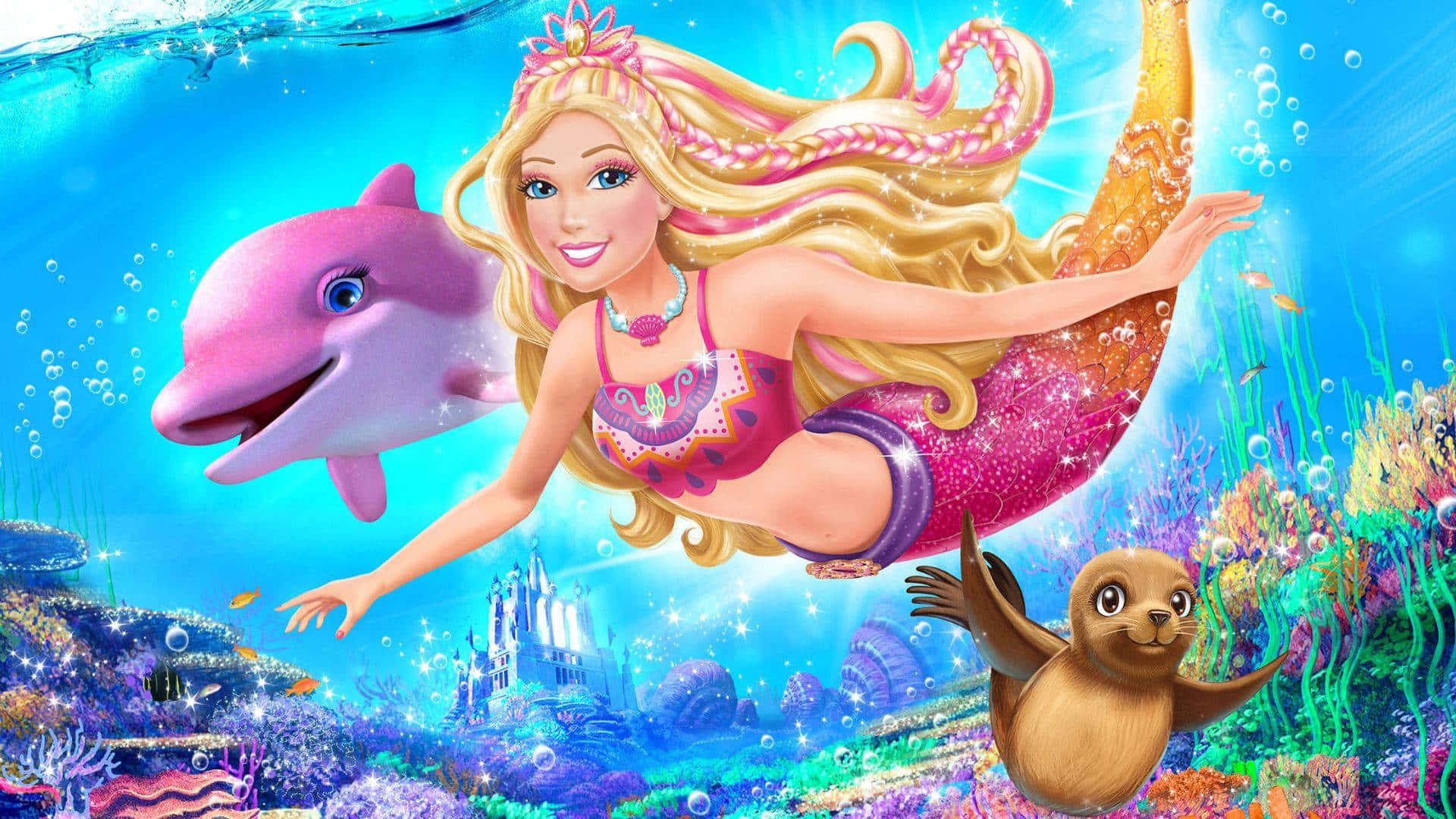 โปสเตอร์น่ารักของบาร์บี้ใน Barbie in A Mermaid's Tale 2 วอลเปเปอร์