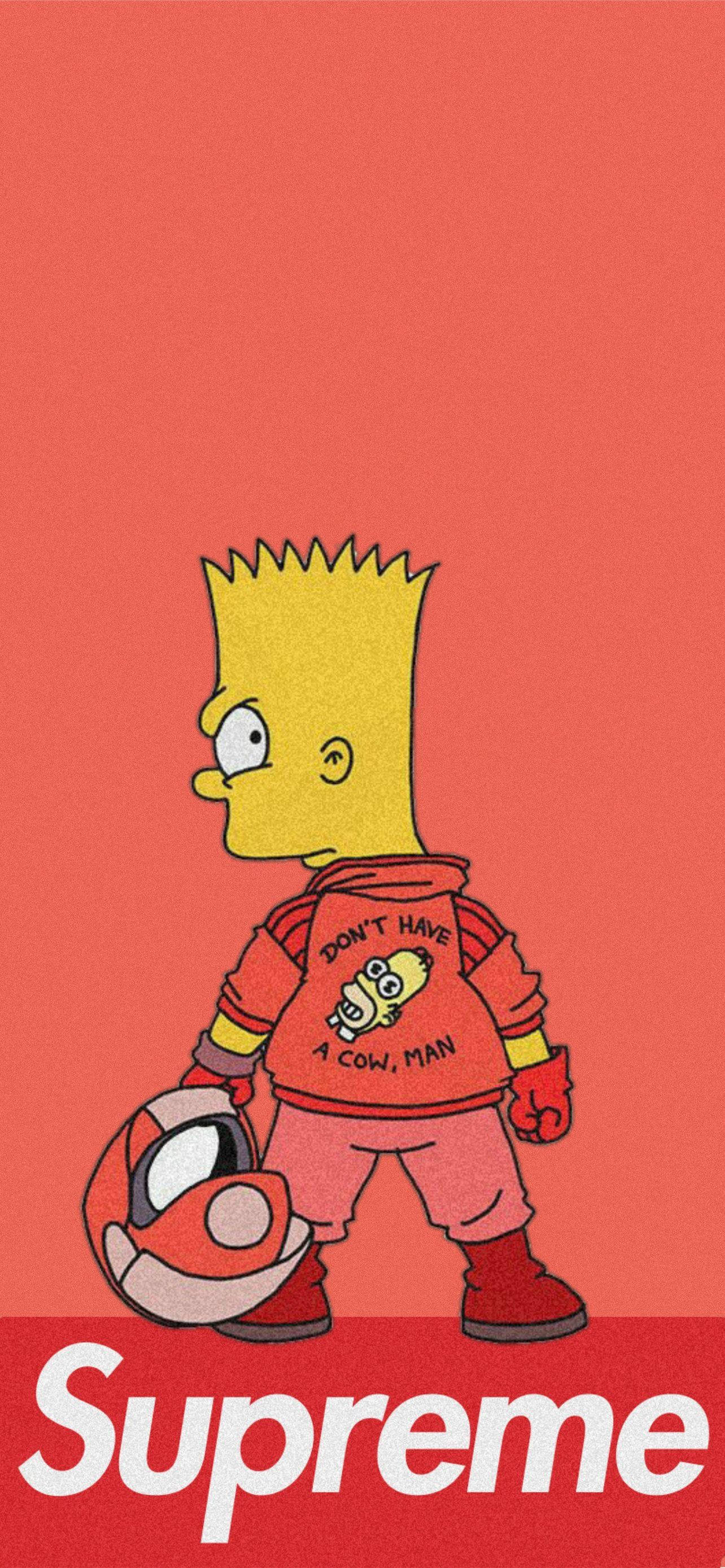 Bart Simpson Orange Supreme วอลเปเปอร์
