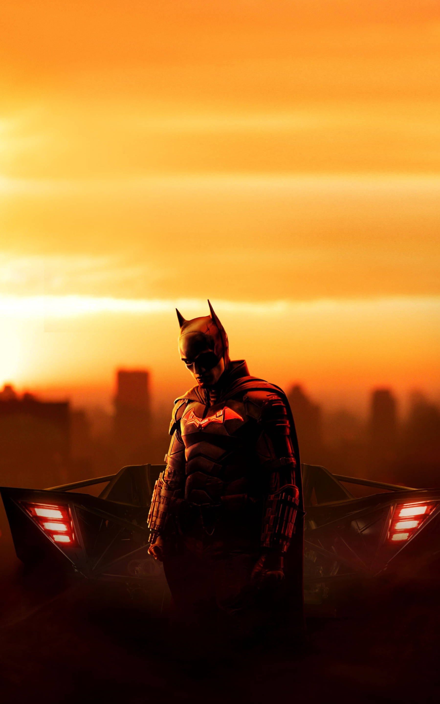 ศิลปะ Batman ยามพระอาทิตย์ตกสำหรับมือถือ วอลเปเปอร์
