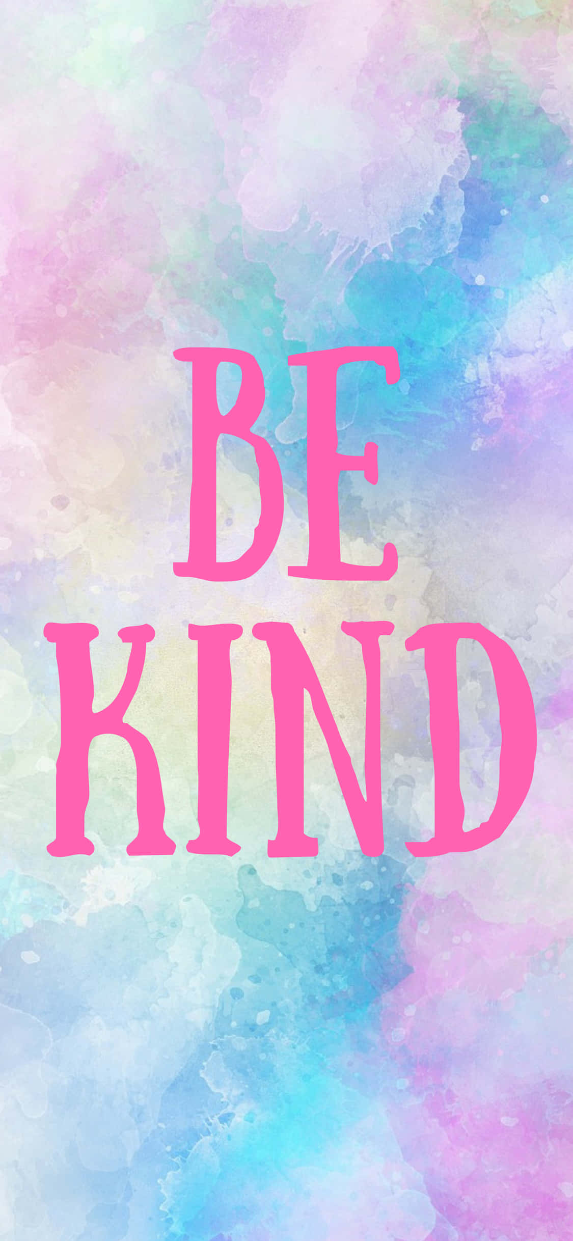 ตัวอักษรสีชมพูร้อนคำว่า Be Kind วอลเปเปอร์