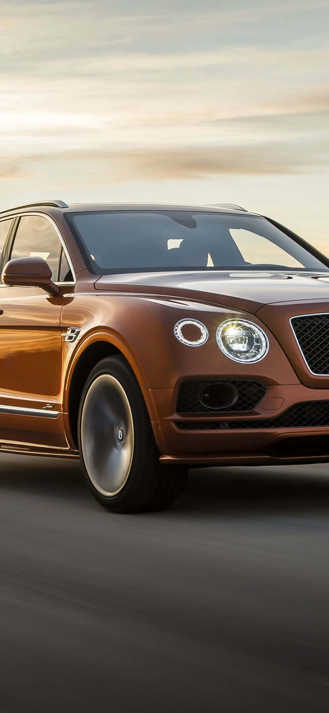 รถ Bentley Continental สีน้ำตาล iPhone วอลเปเปอร์
