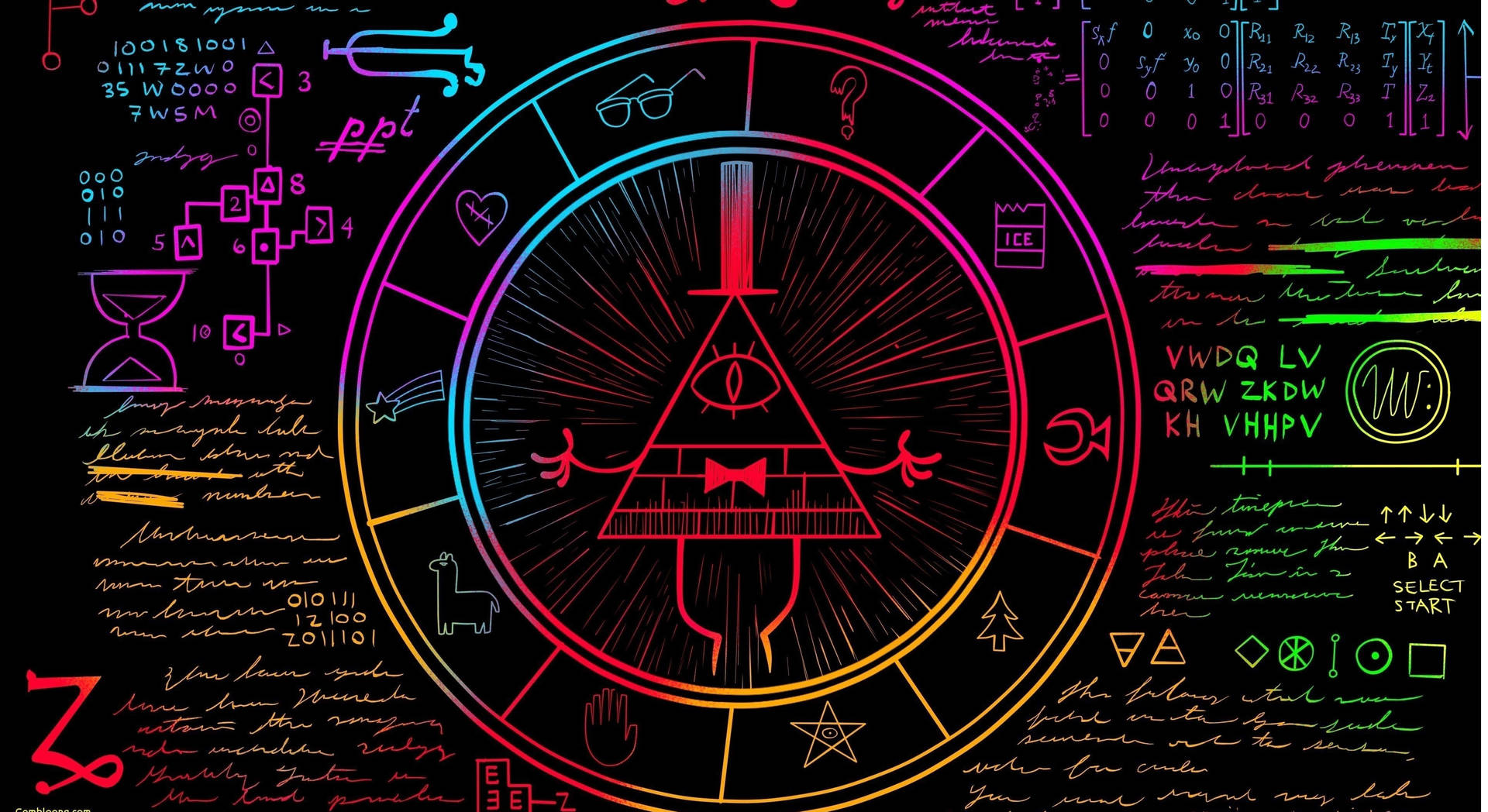 วอลเปเปอร์แล็ปท็อป Bill Cipher สวยงาม — สุนทรียภาพ โน้ตบุ๊ก GIF วอลเปเปอร์