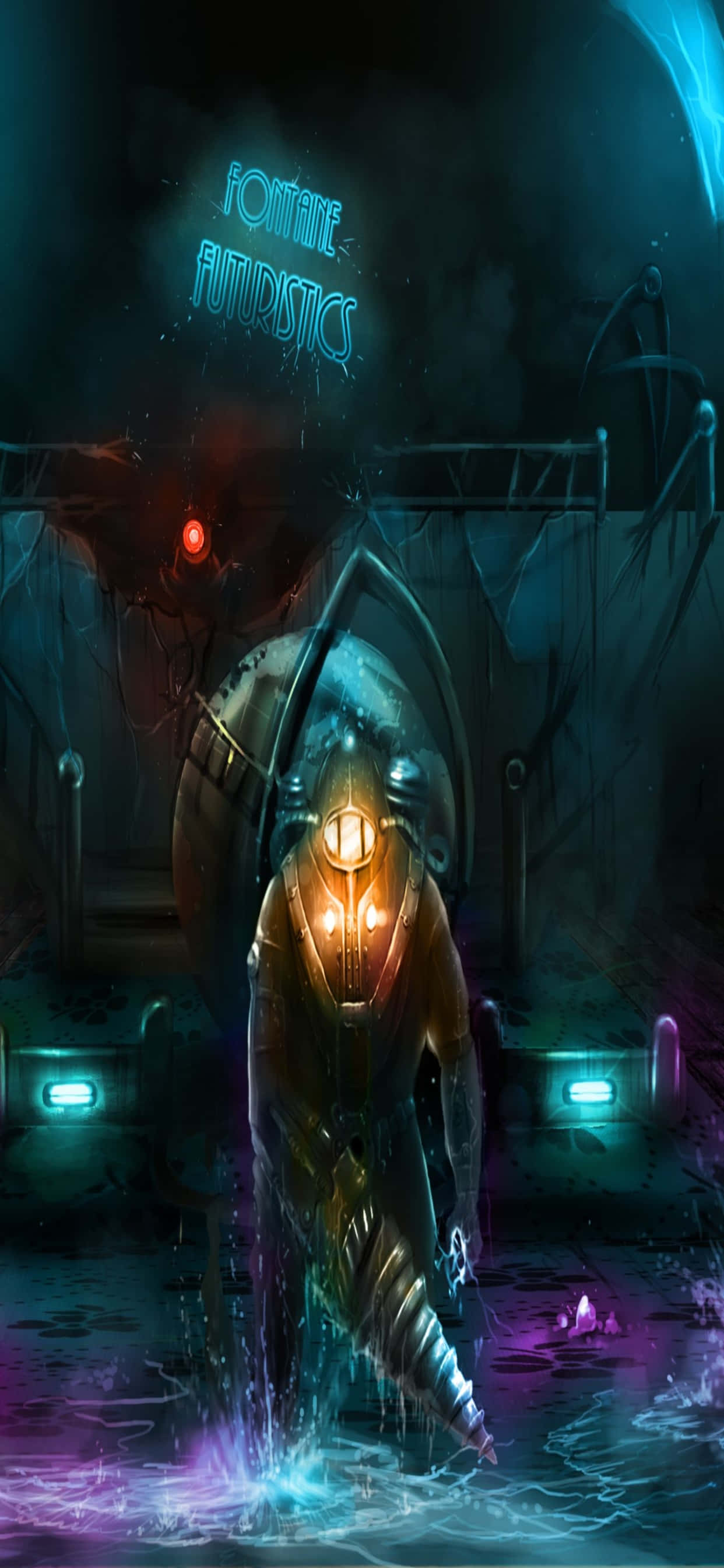 พื้นหลัง Bioshock Infinite ที่น่าหลังใจสำหรับ iPhone XS Max วอลเปเปอร์