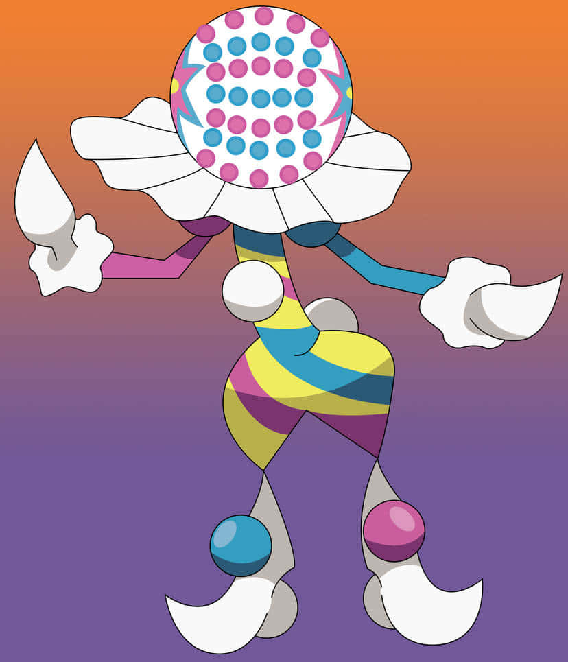 Blacephalon บนพื้นหลังไล่เฉดสี วอลเปเปอร์