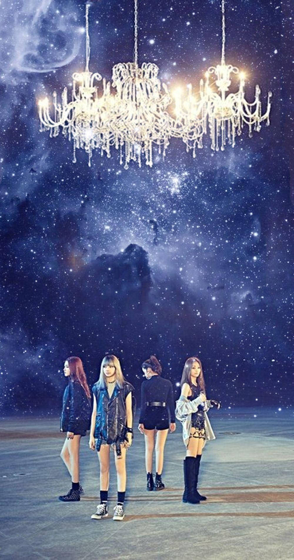 เสียงหวีดหวิวและโคมระย้าของ Blackpink ส่องประกายในกาแล็กซี วอลเปเปอร์