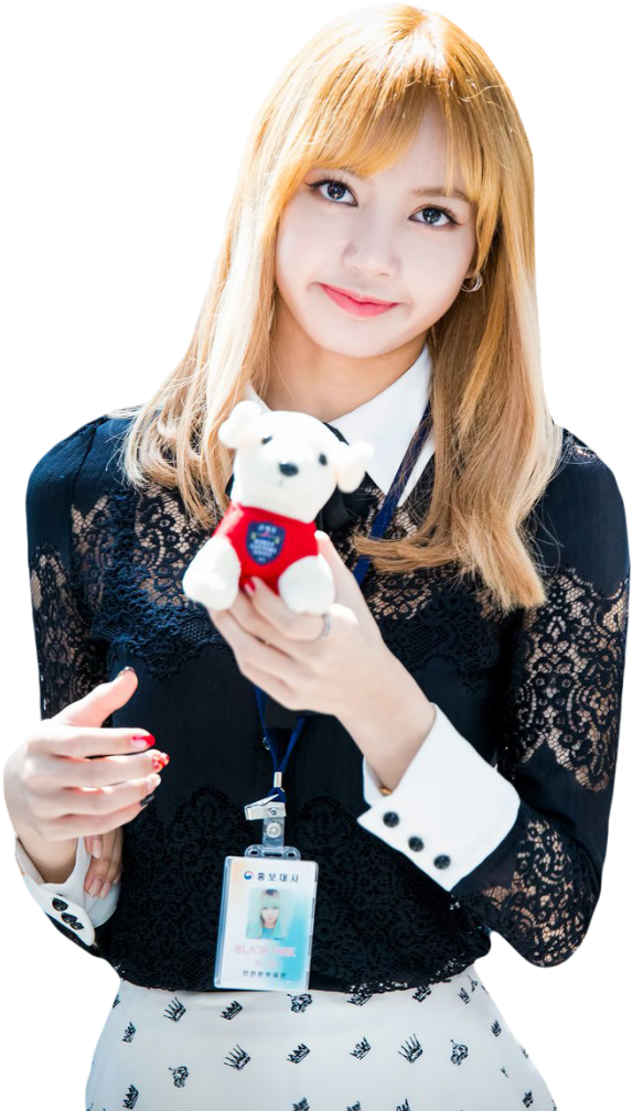 สมาชิก Blackpink ถือตุ๊กตาหมี วอลเปเปอร์