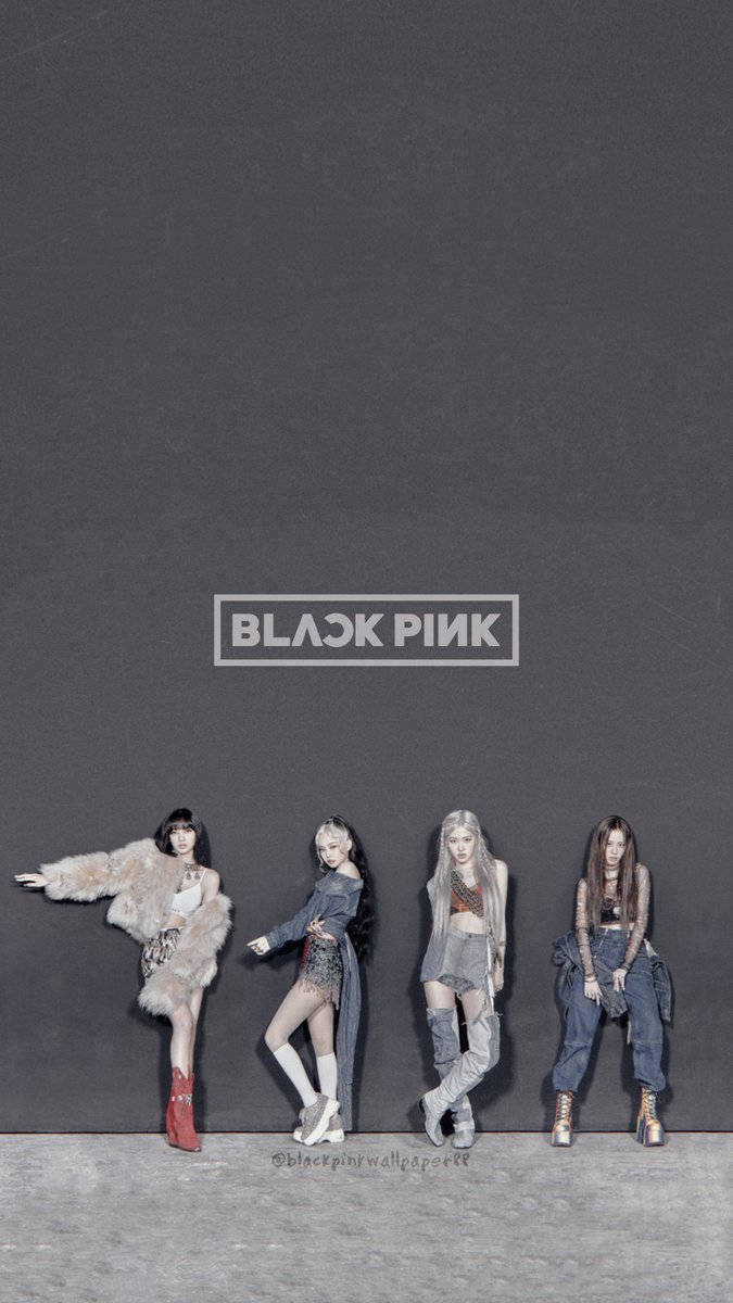 โลโก้ Blackpink สีเทา How You Like That วอลเปเปอร์