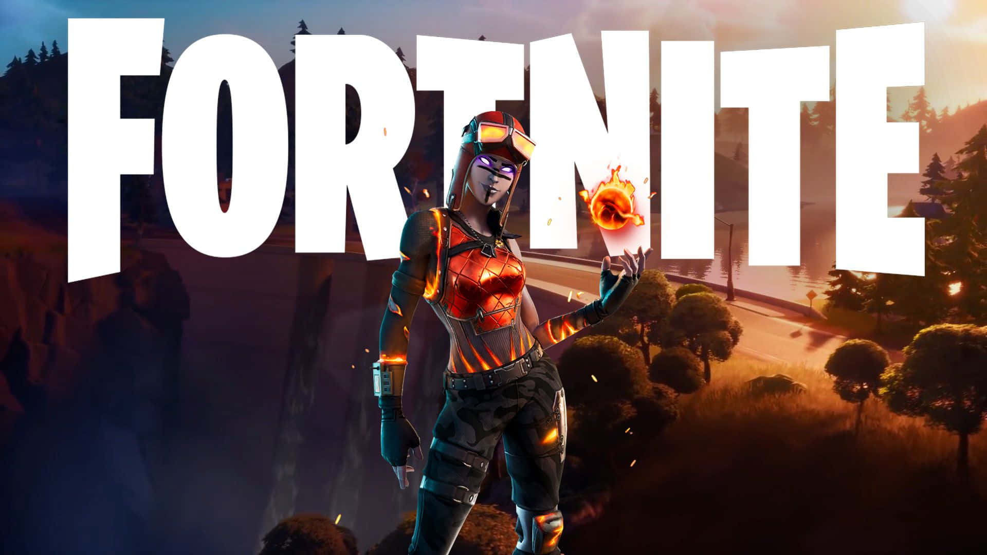 Blaze Fortnite ชุดฟอร์ทไนท์ โลโก้ Fortnite วอลเปเปอร์