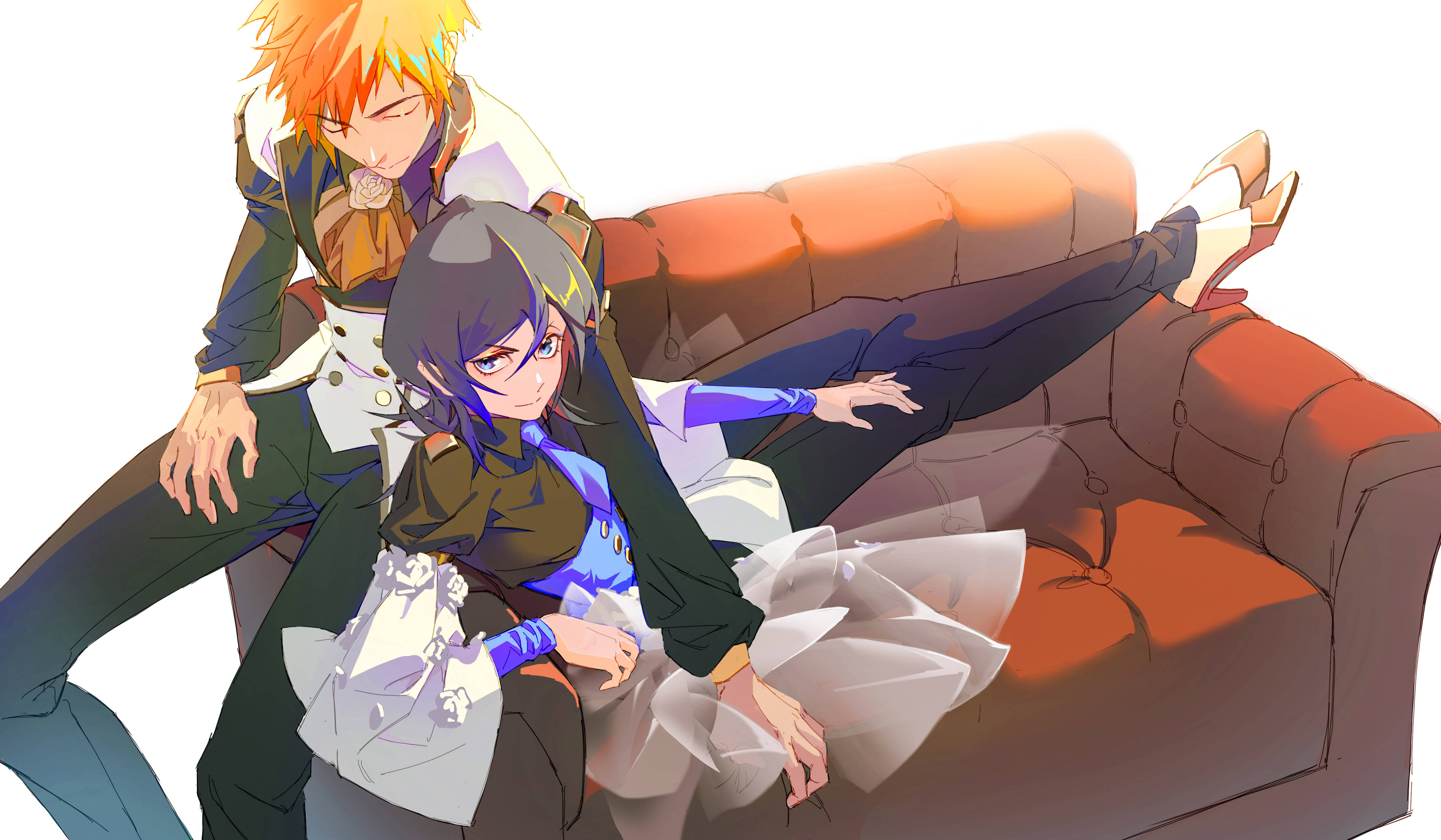รุกิยะกับอิจิโกะสุดน่ารัก Bleach 4K Ultra HD วอลเปเปอร์