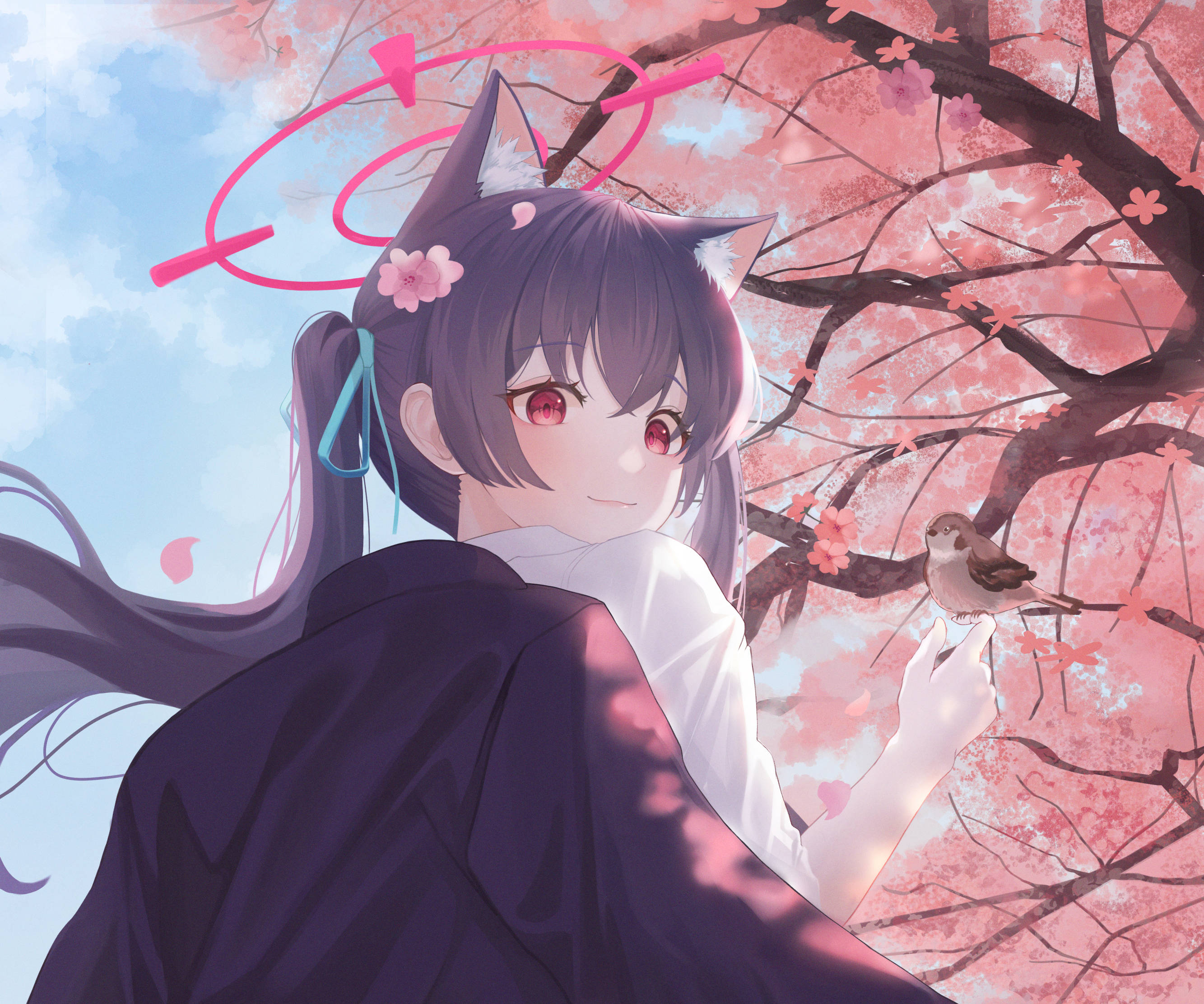 Blue Archive Kuromi Serika ซากุระ วอลเปเปอร์