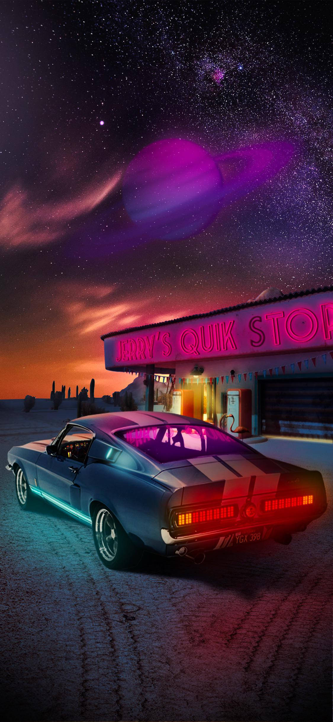 Blue Shelby Mustang Car iPhone วอลเปเปอร์