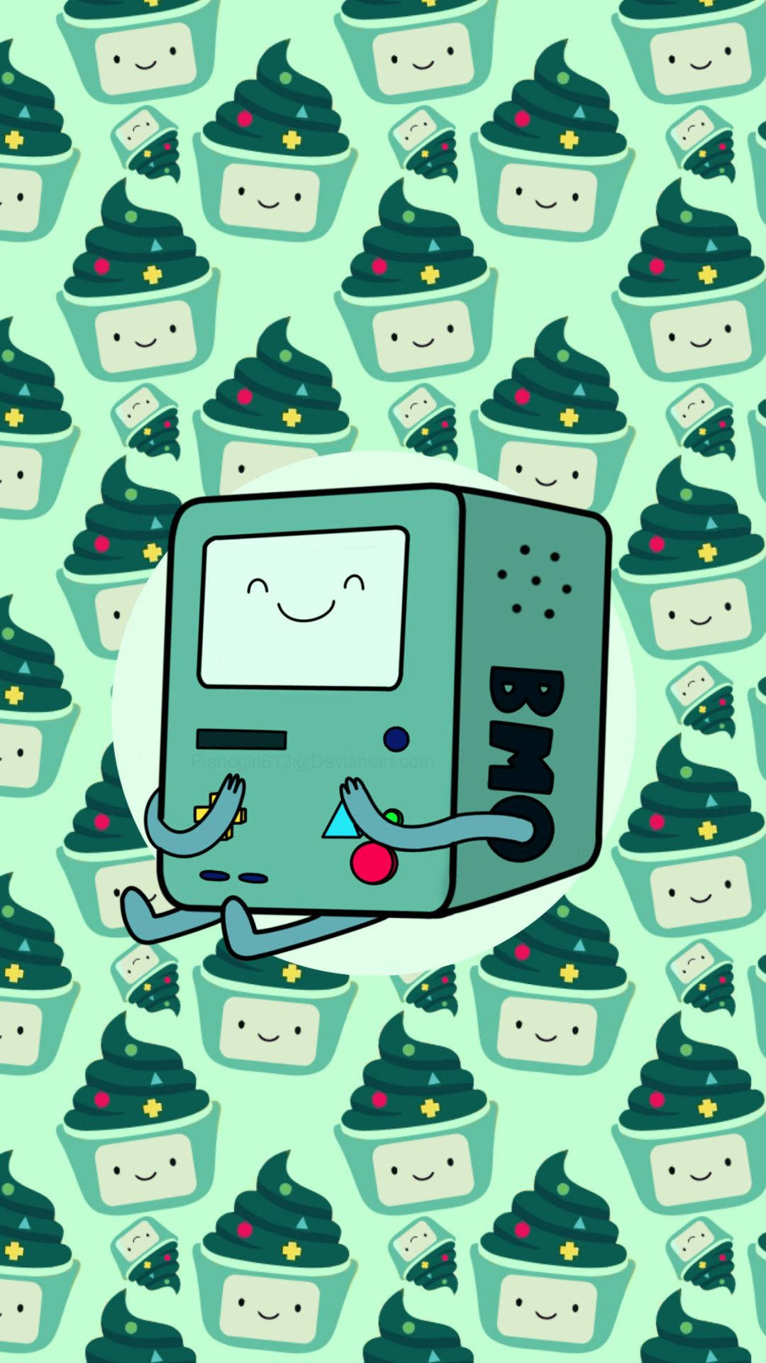 BMO สีเขียวพาสเทลน่ารัก วอลเปเปอร์