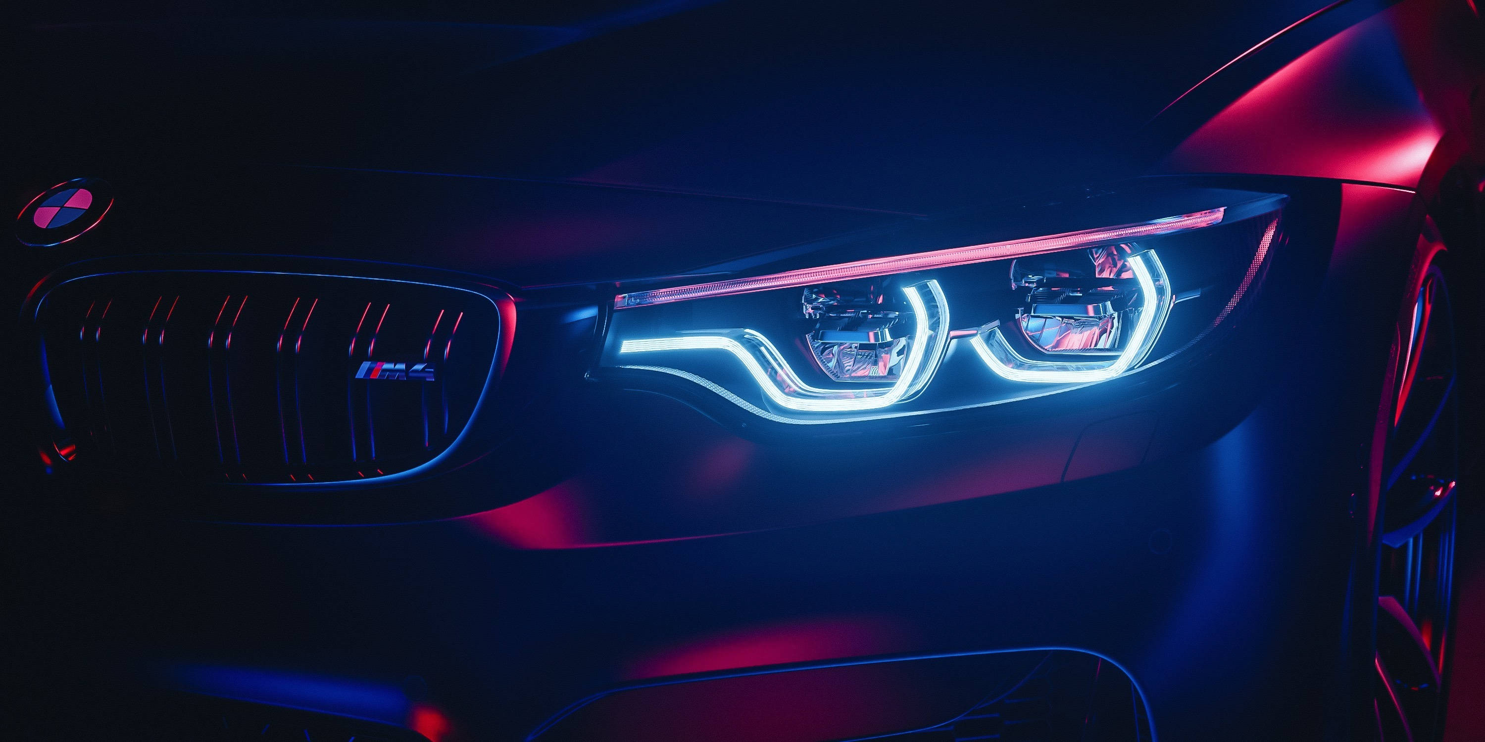 ไฟหน้า BMW M4 ความละเอียด Full HD วอลเปเปอร์
