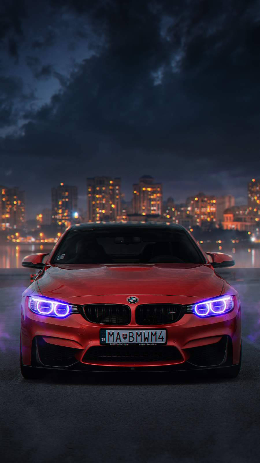 BMW M4 เมืองสวย iPhone รถ วอลเปเปอร์
