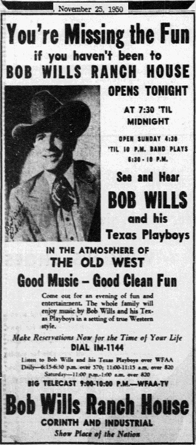 Bob Wills And The Texas Playboys หนังสือพิมพ์วินเทจ วอลเปเปอร์
