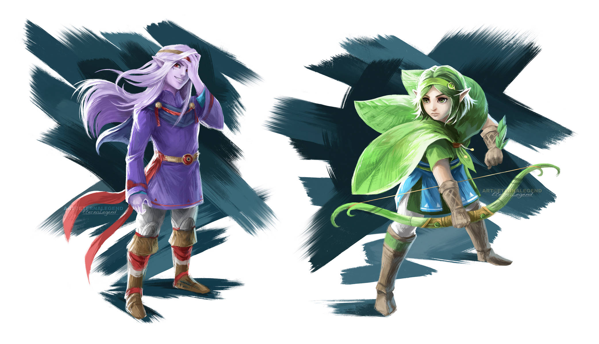 ภาพดิจิทัลอาร์ต BOTW Vaati และ Saria วอลเปเปอร์