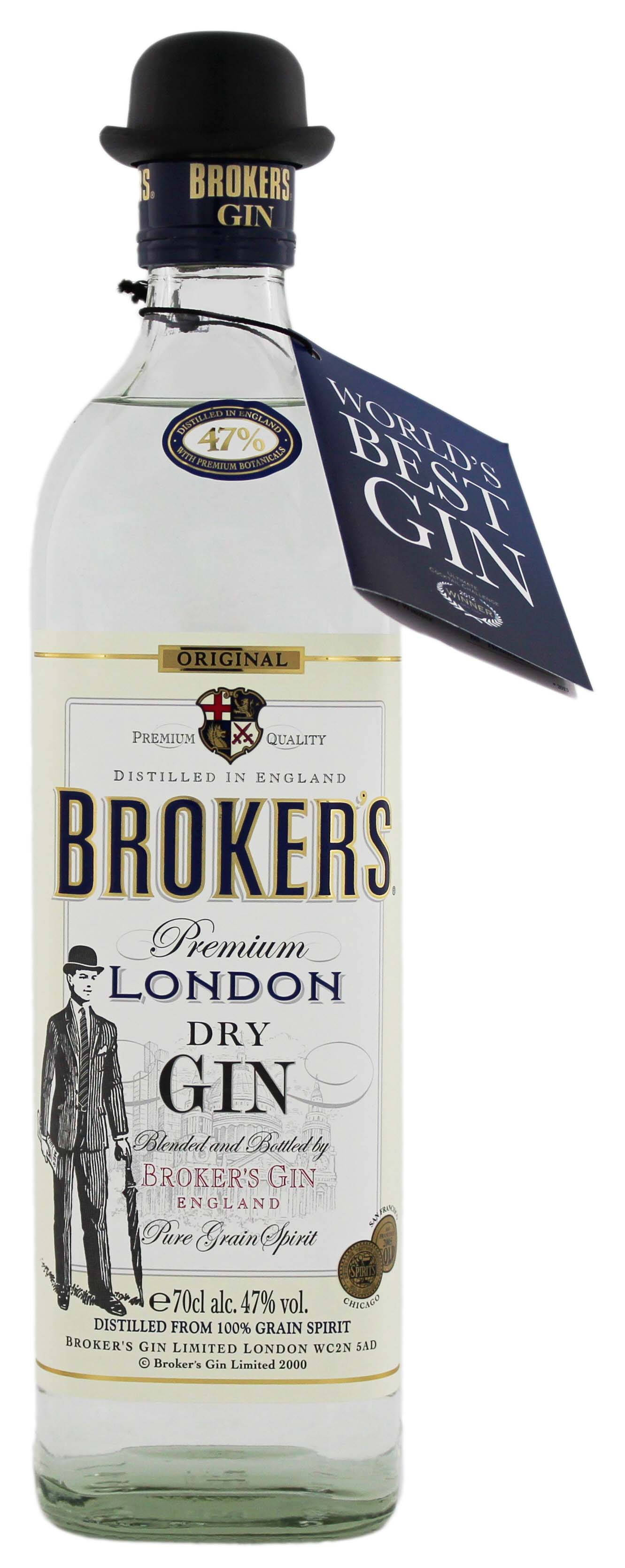 ขวด Brokers Gin พร้อมหมวกกะลาอันเป็นเอกลักษณ์ วอลเปเปอร์