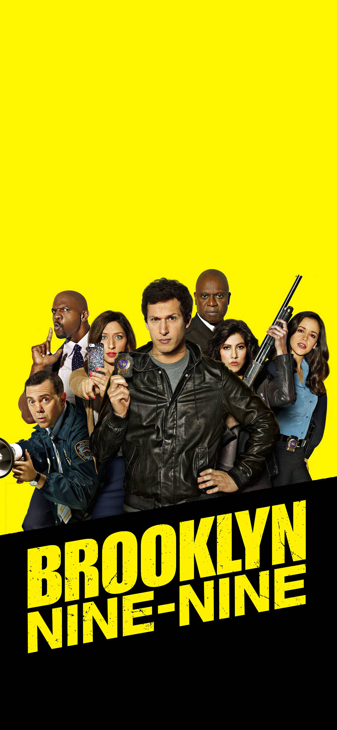 ธีมสีเหลืองและดำอันเป็นสัญลักษณ์ของ Brooklyn Nine Nine วอลเปเปอร์