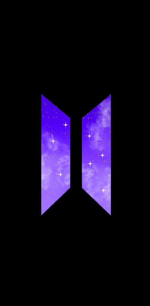 โลโก้ BTS สีม่วงประกายดาว วอลเปเปอร์