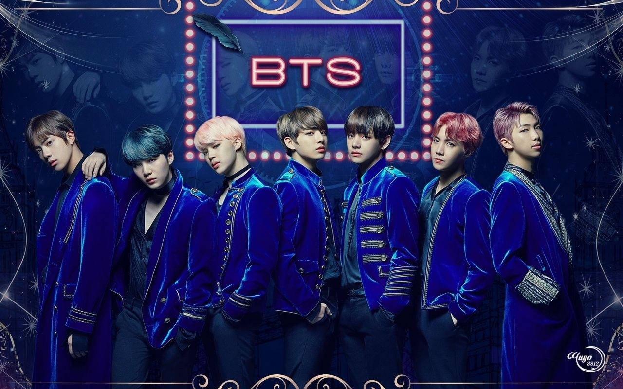 BTS ดูเท่ในสีน้ำเงิน วอลเปเปอร์