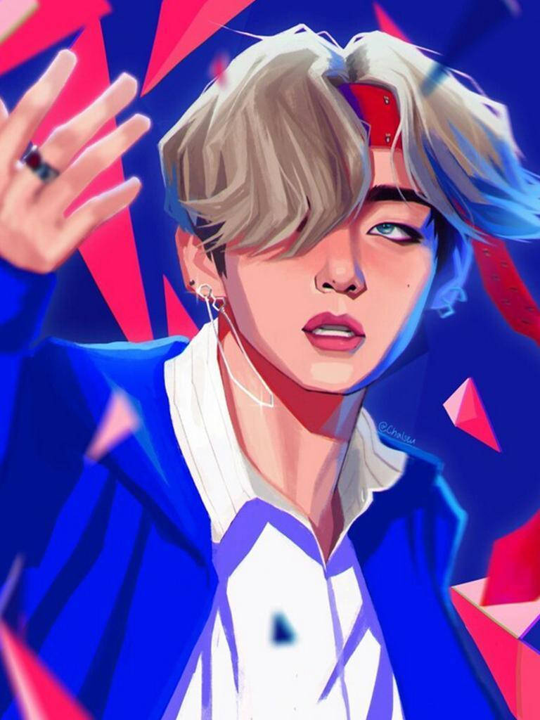 BTS Anime Taehyung เวกเตอร์อาร์ต วอลเปเปอร์