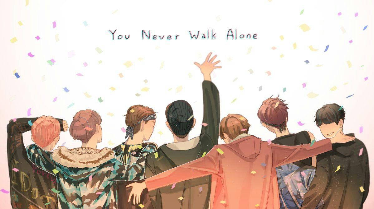 BTS Anime You Never Walk Alone สำหรับแล็ปท็อป วอลเปเปอร์