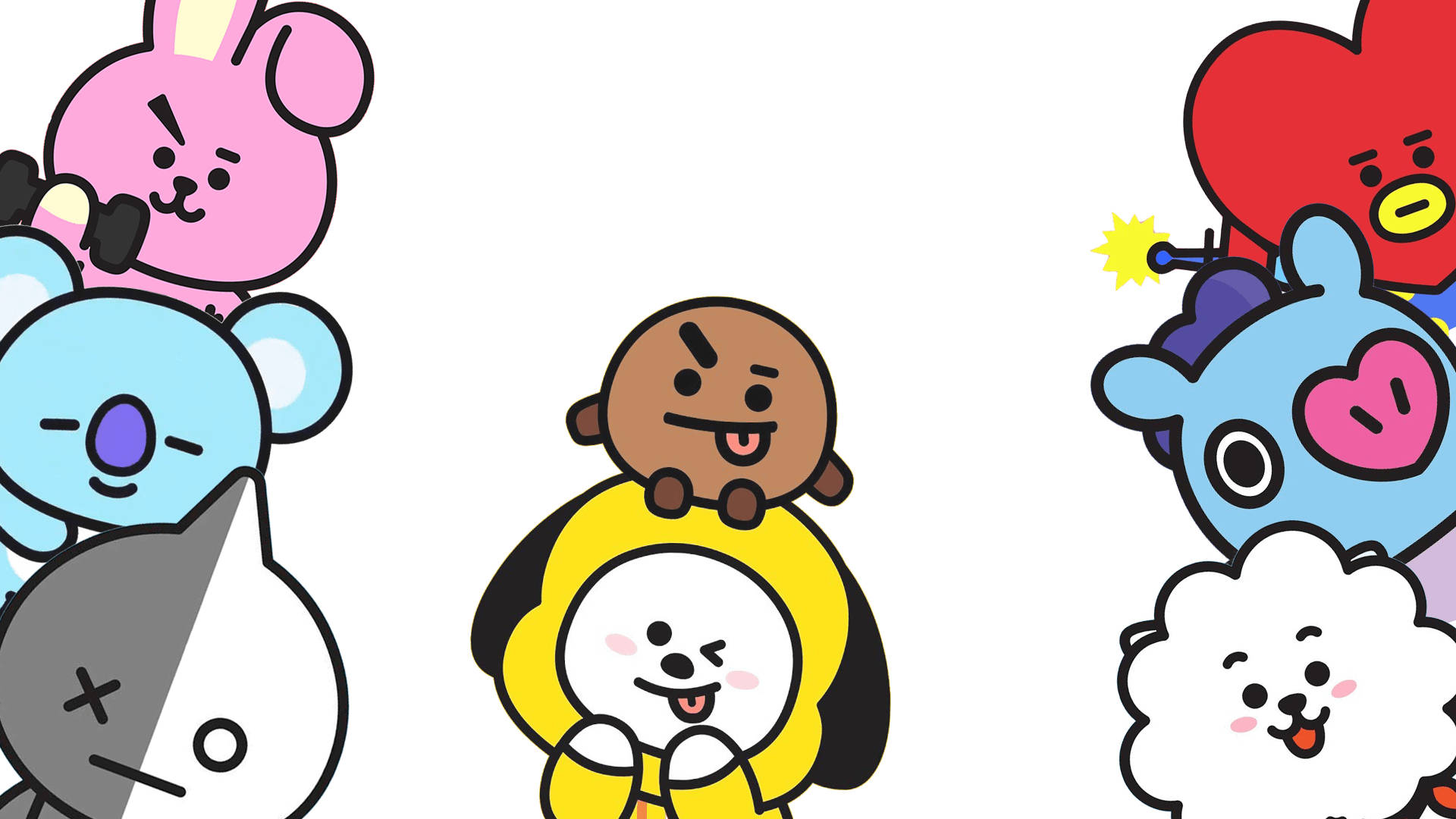 BTS BT21 แลบลิ้น วอลเปเปอร์