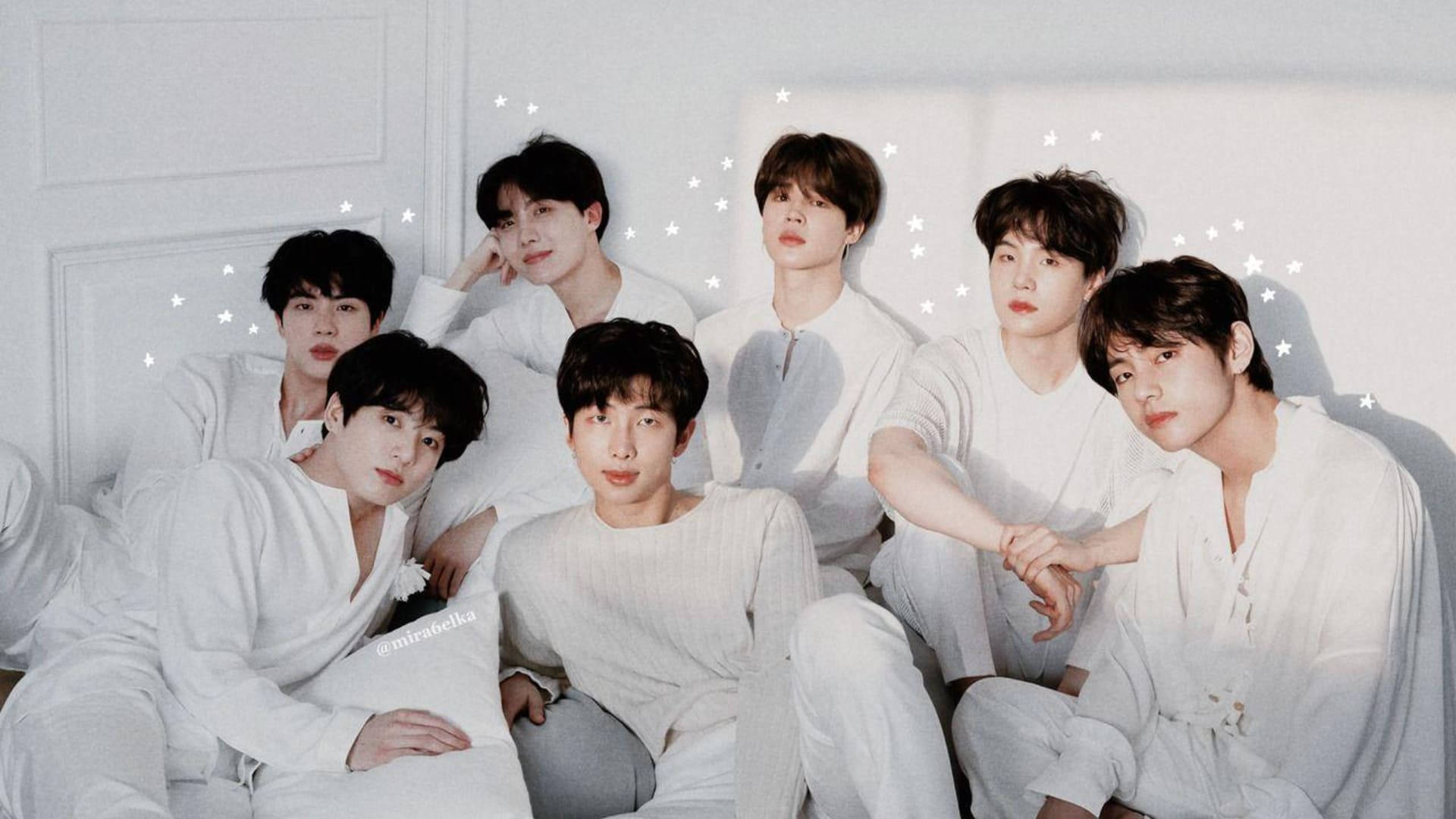 BTS สมาชิกในชุดขาว วอลเปเปอร์