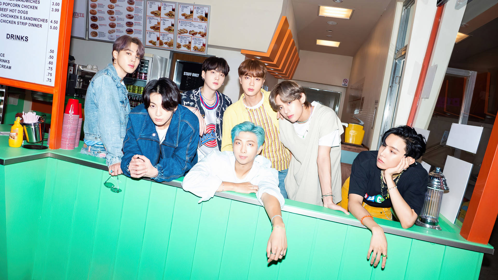 ภาพกลุ่ม BTS Dynamite วอลเปเปอร์