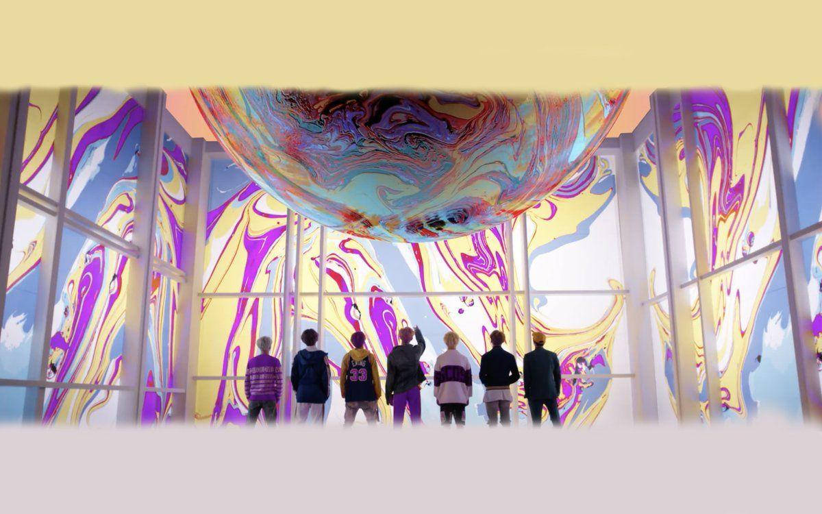 วอลเปเปอร์เดสก์ท็อป BTS ลายหินอ่อนเหลว วอลเปเปอร์