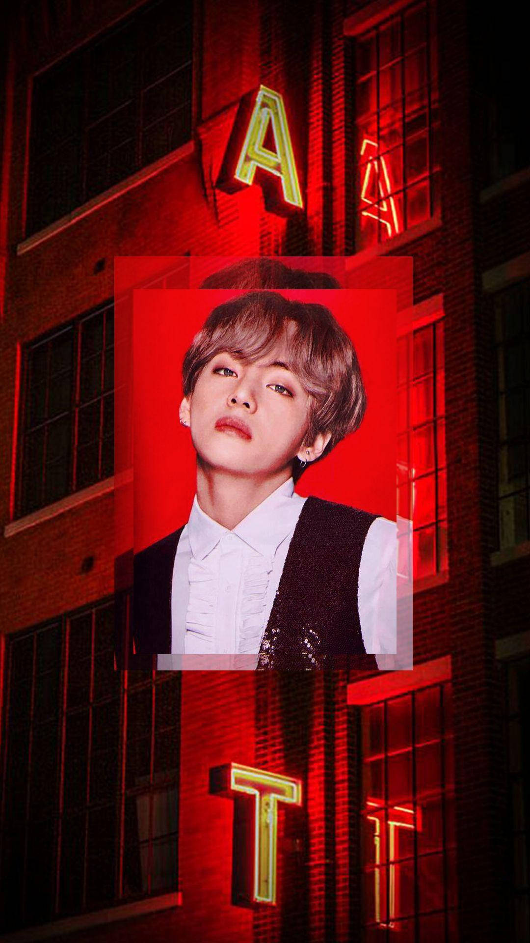 BTS คิมแทฮยอง สไตล์เรดเอสเธติก iPhone วอลเปเปอร์