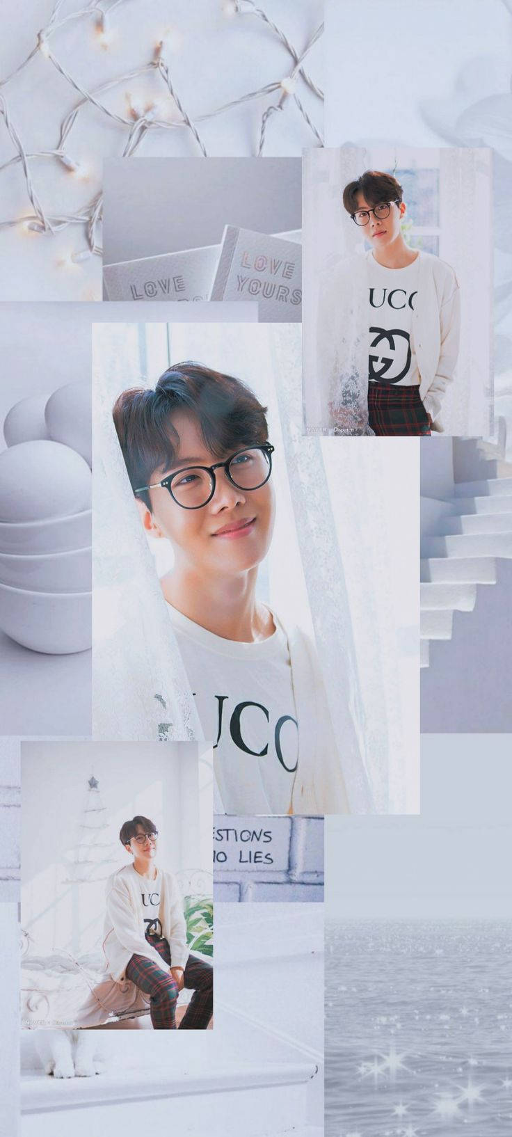 BTS สุนทรียภาพ Jhope บนพื้นขาว วอลเปเปอร์