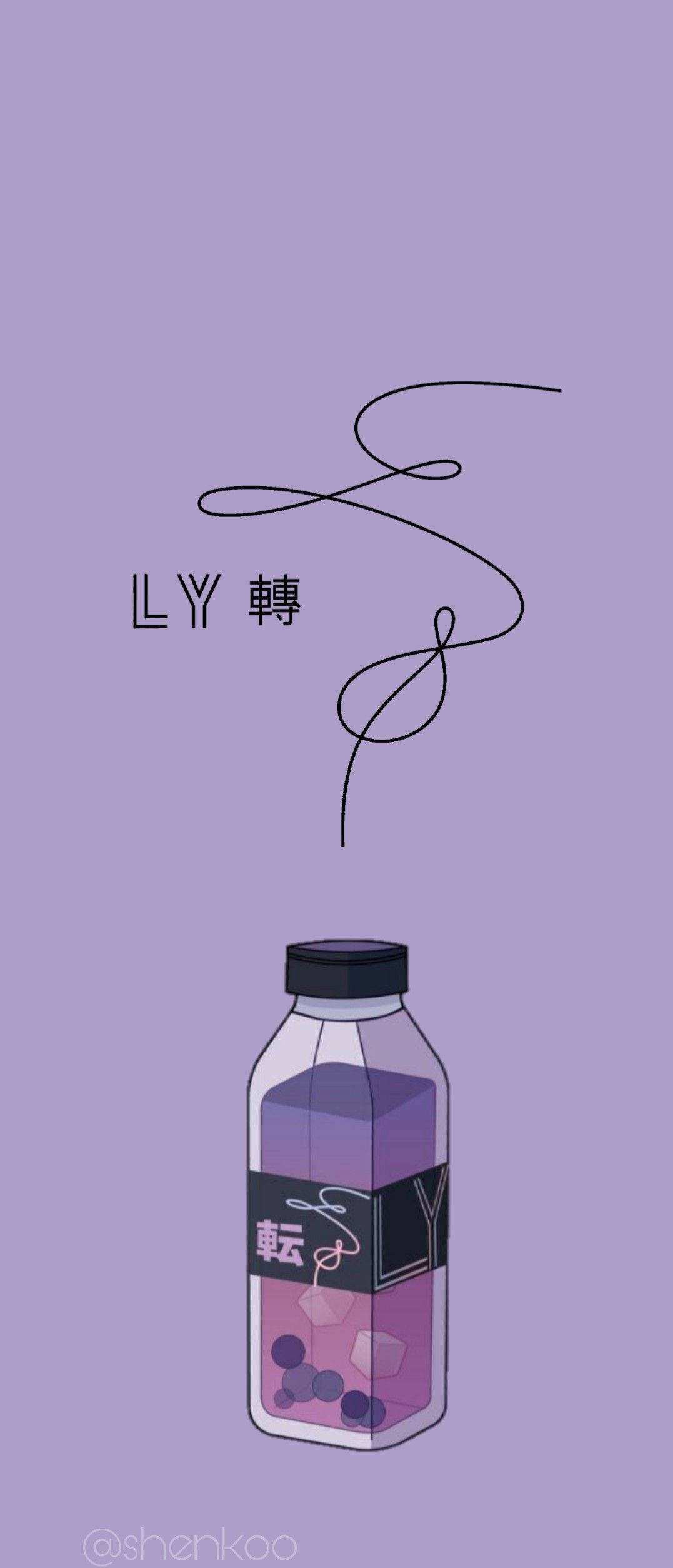 BTS สุนทรีย์ Love Yourself สีม่วง วอลเปเปอร์