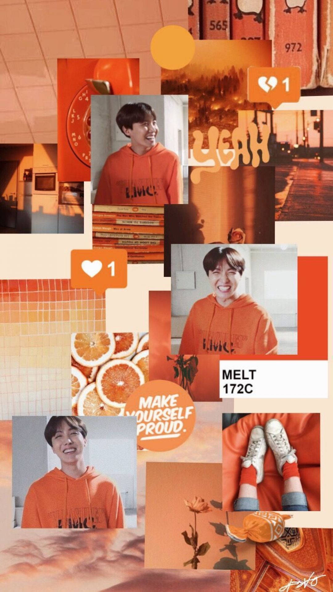 ออเรนจ์ BTS อาเธสติก จейโฮป วอลเปเปอร์