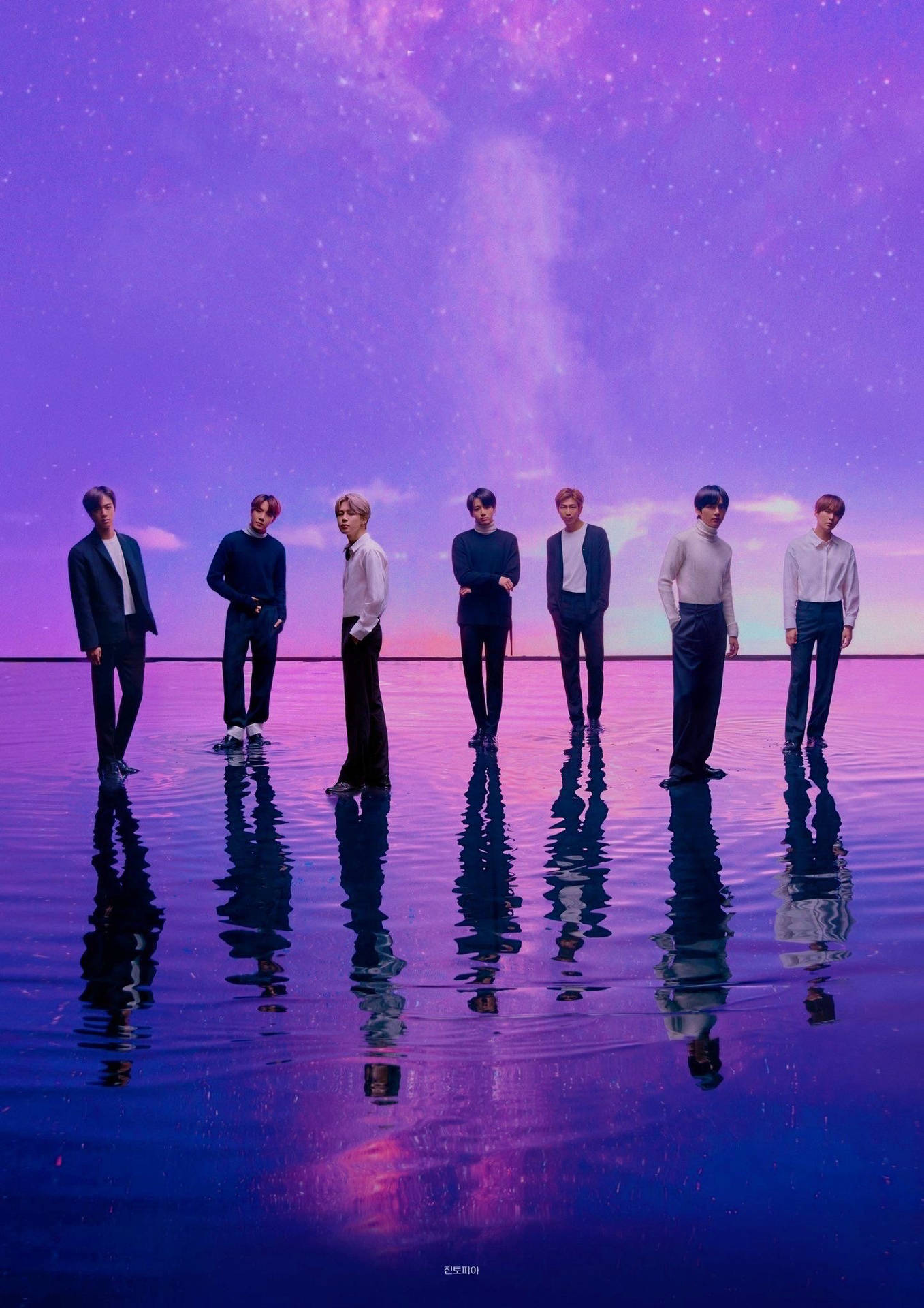วอลเปเปอร์ BTS OT7 บนพื้นหลังสีม่วงพาสเทล — พาสเทลสีม่วง วอลเปเปอร์