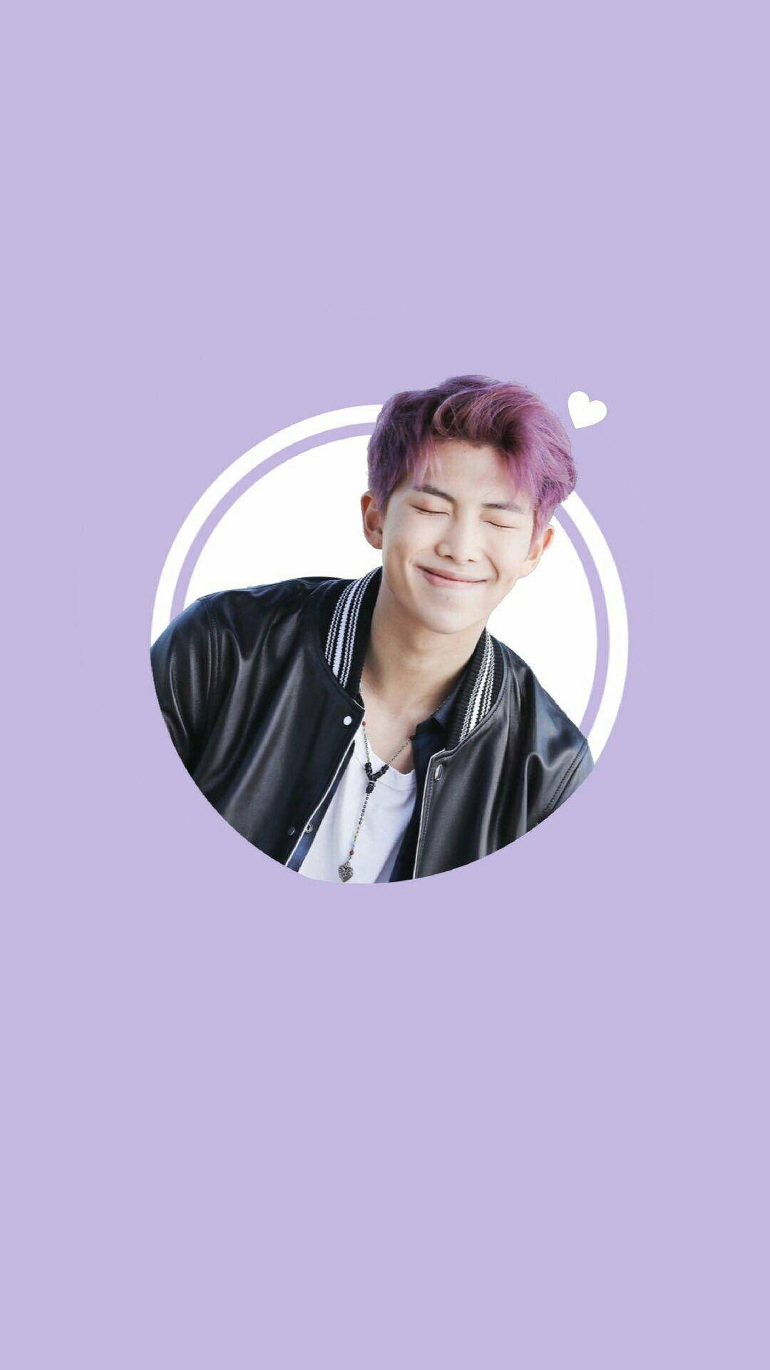 น่ารัก BTS RM ในวงกลมสีม่วง วอลเปเปอร์