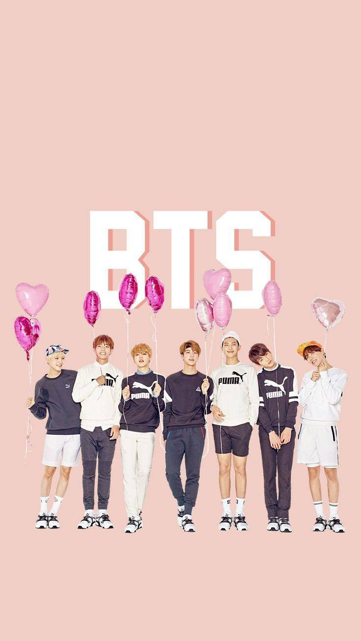 ลูกโป่งรูปหัวใจน่ารัก BTS วอลเปเปอร์