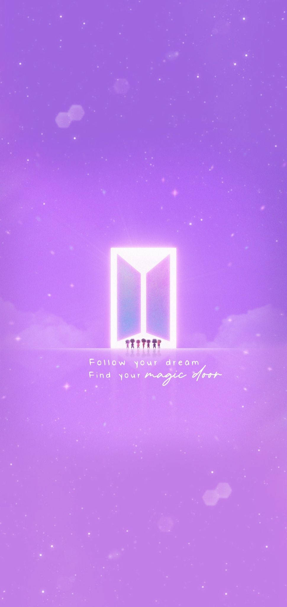 วอลเปเปอร์มือถือสีม่วงสวย BTS TinyTAN วอลเปเปอร์