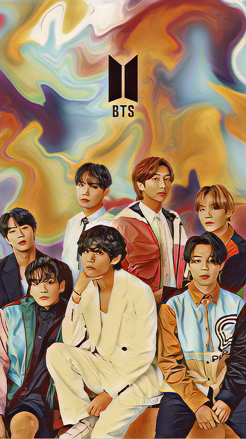 ภาพวาดแคนวาสน่ารักๆ ของ BTS วอลเปเปอร์